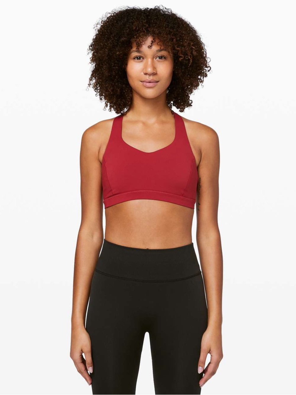 lululemon athletica Free to be Serene Raspberry Red Medium-Impact Sports Bra